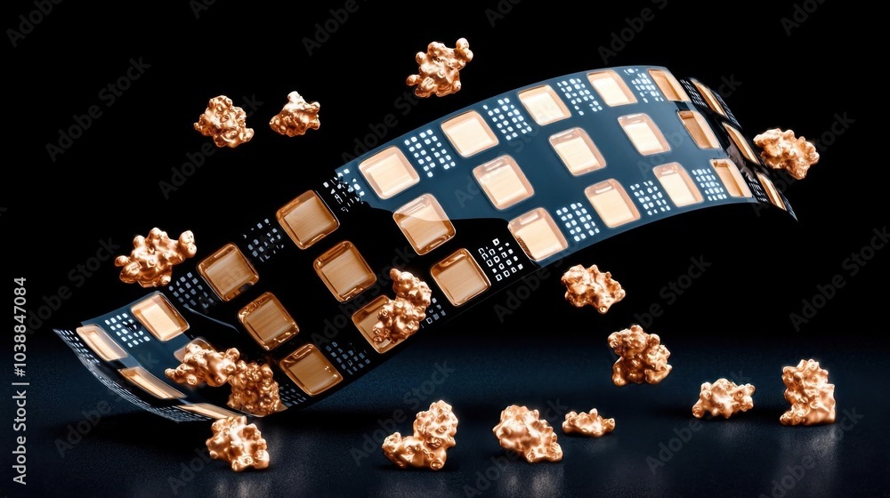 Fototapeta premium A photostock of an empty film strip frame on a transparent background, perfect for film or nostalgia concepts.
