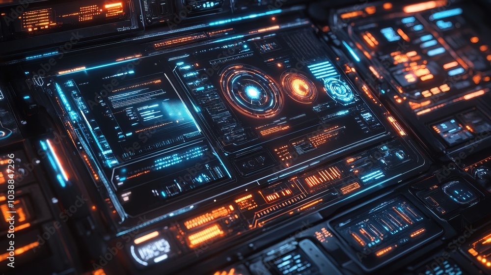 Futuristic digital screen or game interface design concept Futuristic digital screen or game interface design concept