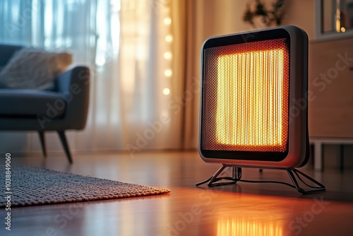 Contemporary infrared heater for home use Text area photo