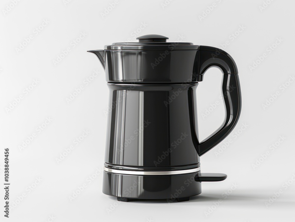 Isolated black and silver coffee maker on a clean white background Isolated black and silver coffee maker on a clean white background