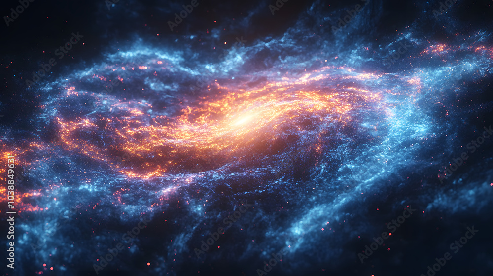 Fototapeta premium An Enchanting Display of Spiraling Luminescent Galaxies in a Velvety Black Void