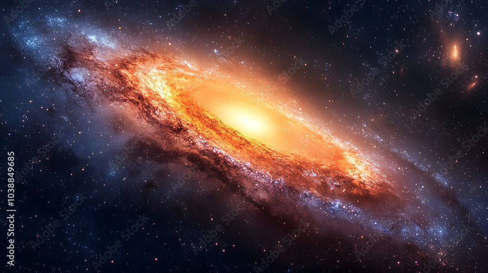 Fototapeta premium A Dance of Twinkling Galaxies on a Pitch-Black Canvas Creating an Otherworldly Spectacle