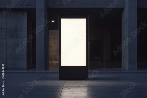 Contemporary vacant totem display kiosk digital sign 3D model