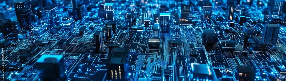 Cyberpunk Cityscape A 3D Render of a Futuristic City Built on a Circuit Board, Cyberpunk, Digital City, Futuristic Architecture Cyberpunk Cityscape A 3D Render of a Futuristic City Built on a Circuit Board, Cyberpunk, Digital City, Futuristic Architecture