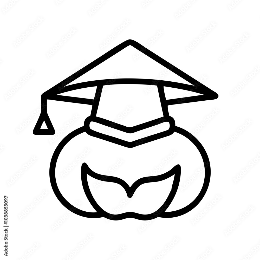 Pumpkin with graduation hat for spooky academic achievements Pumpkin with graduation hat for spooky academic achievements