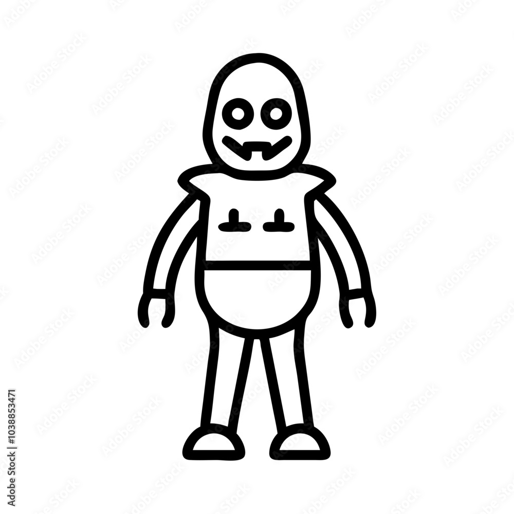 Simple Robot Icon in Minimalist Outline Style Simple Robot Icon in Minimalist Outline Style