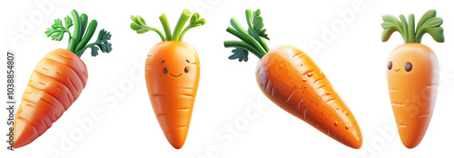 A 3D icon of a pesticide-free carrot, illustrated on a transparent background, showcasing its benefits for health.