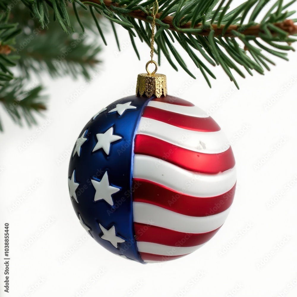 Christmas ball with flag decoration on it Christmas ball with flag decoration on it