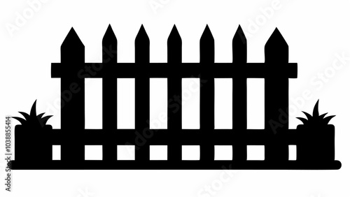 Black Flat Barrier Design Vector Illustration