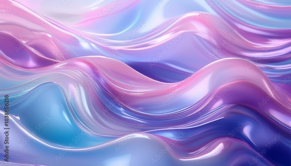 Naklejka premium Abstract waves of pink & blue