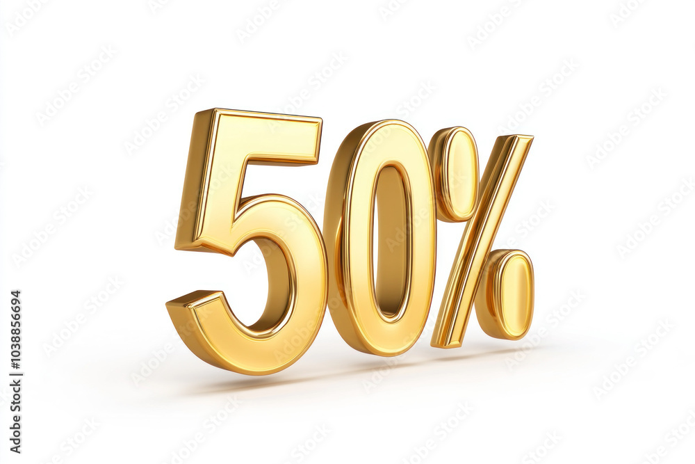 50 percent 3D golden number surrounded by sparkles and a glowing aura. Background features a blurred cityscape adding a modern touch to the design. 50 percent 3D golden number surrounded by sparkles and a glowing aura. Background features a blurred cityscape adding a modern touch to the design.