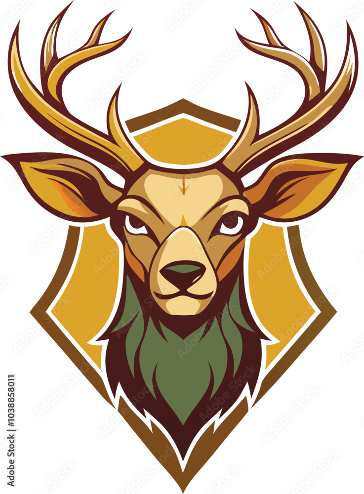 Naklejka premium Majestic Deer Head Mascot Logo Design