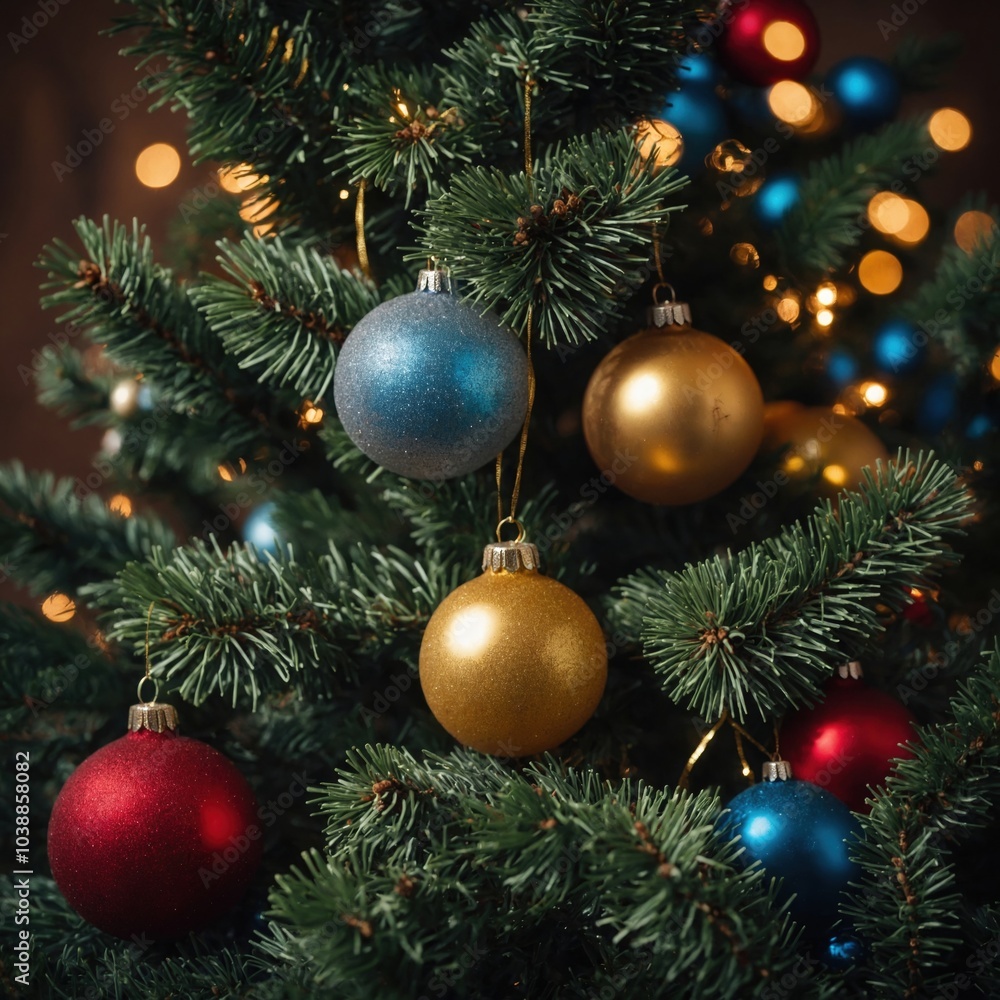 Fototapeta premium Colorful decorations bring magic to the festive season