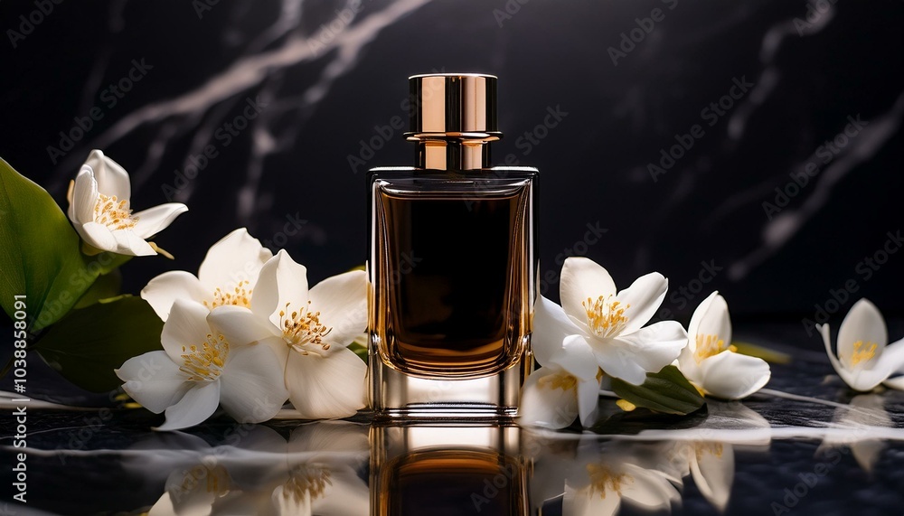 Perfume bottle & jasmine Perfume bottle & jasmine