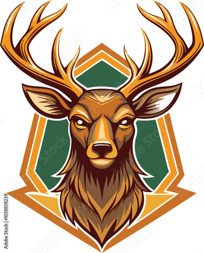 Majestic Deer Head Logo Design Illustration