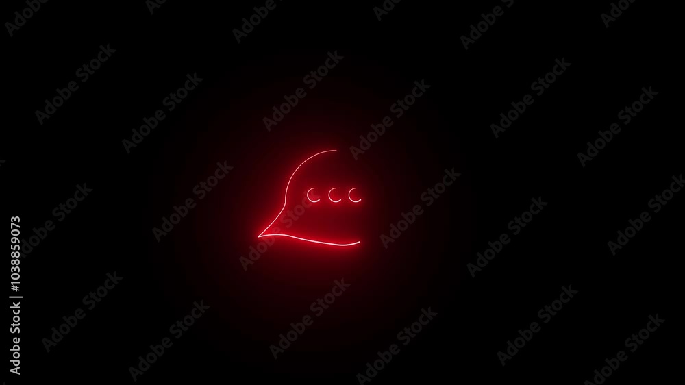 neon message icon red color animation neon message icon red color animation