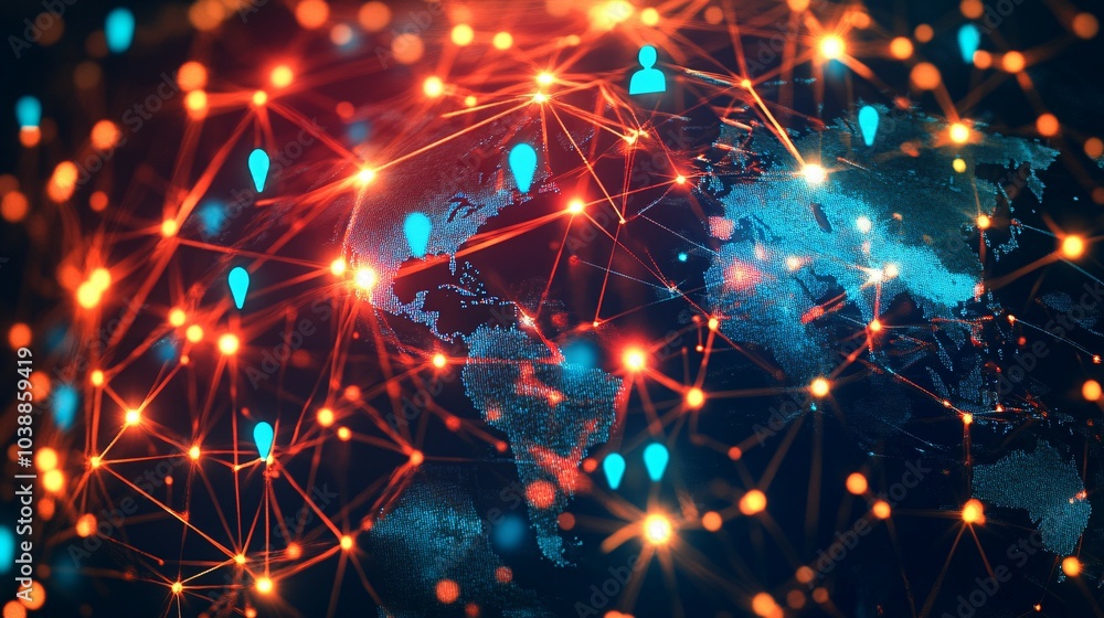 Global Network of Interconnected People and Data Global Network of Interconnected People and Data