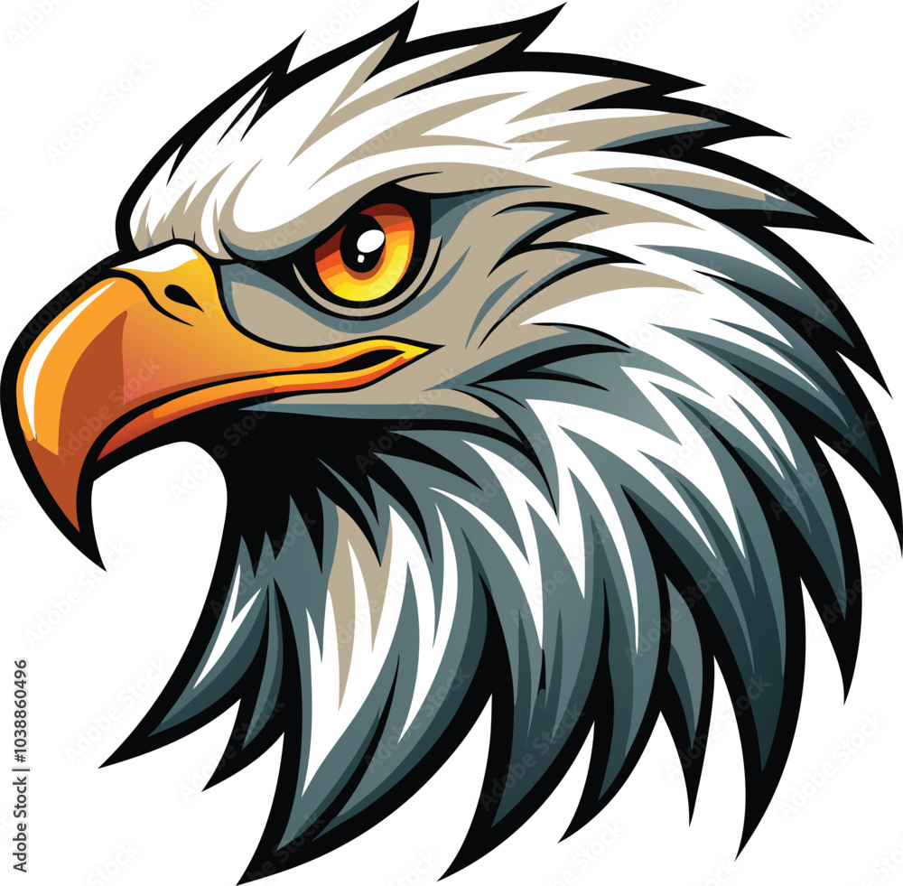 Fototapeta premium American Bald Eagle Head Illustration Mascot Design