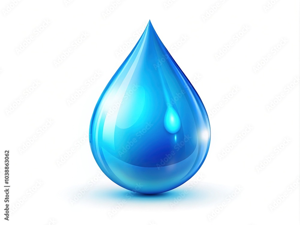 A minimalist blue water drop illustration on a clean white background, ideal for eco-friendly logo and icon design, symbolizing purity, sustainability, and environmental awareness. A minimalist blue water drop illustration on a clean white background, ideal for eco-friendly logo and icon design, symbolizing purity, sustainability, and environmental awareness.