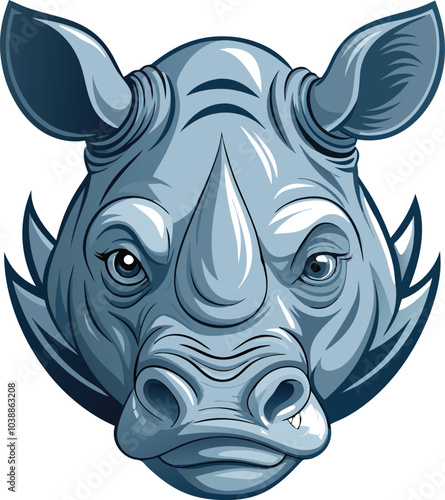 CloseUp Portrait of a Rhinos Face