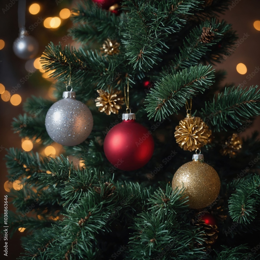 Fototapeta premium Colorful decorations fill the air with joy during the season