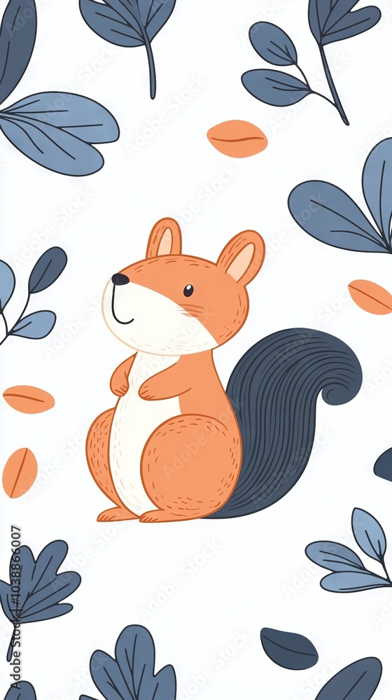 A squirrel perched atop a verdant canopy on a pristine backdrop of white A squirrel perched atop a verdant canopy on a pristine backdrop of white
