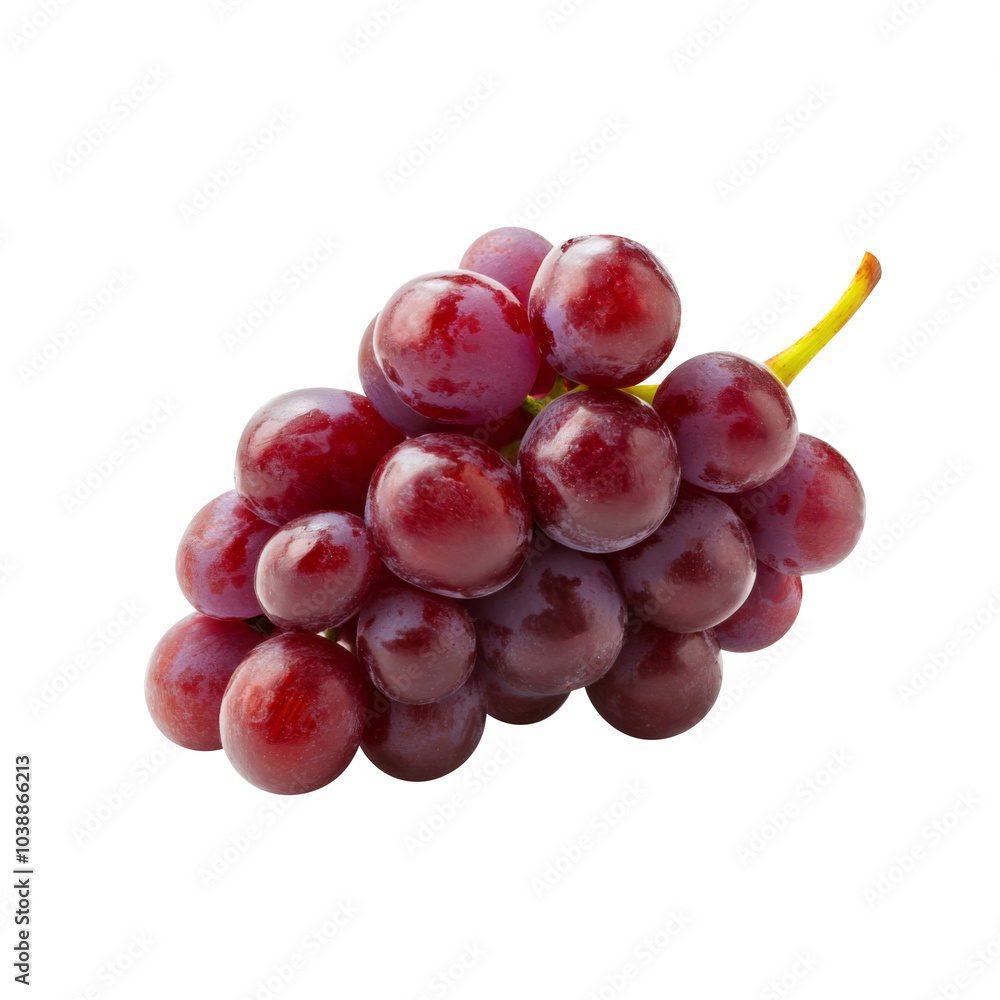 red grapes bunch isolated on white background. Generative AI red grapes bunch isolated on white background. Generative AI