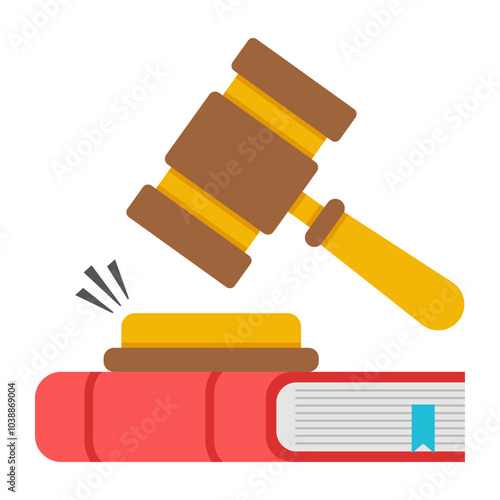 A flat design icon of law book

