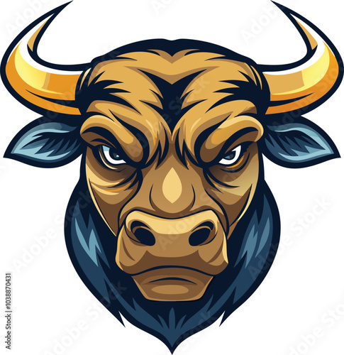 Angry Bull Head Mascot Illustration Design