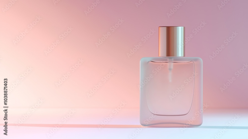 Elegant Minimalist Perfume Mockup on Pastel Background with Cinematic Lighting Elegant Minimalist Perfume Mockup on Pastel Background with Cinematic Lighting