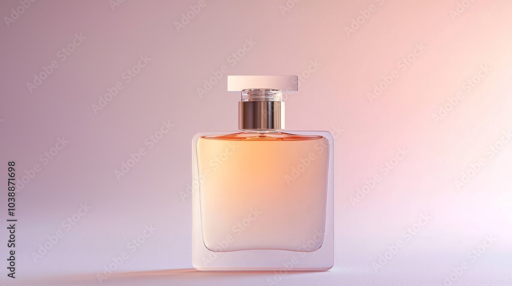 Elegant Minimalist Luxury Perfume Mockup with Frosted Glass Bottle and Metallic Cap Against Pastel Backdrop, Enhanced with Ultra-Detailed Cinematic Light Elegant Minimalist Luxury Perfume Mockup with Frosted Glass Bottle and Metallic Cap Against Pastel Backdrop, Enhanced with Ultra-Detailed Cinematic Light