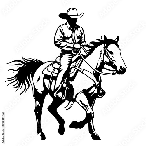 Cowboy Riding Horse