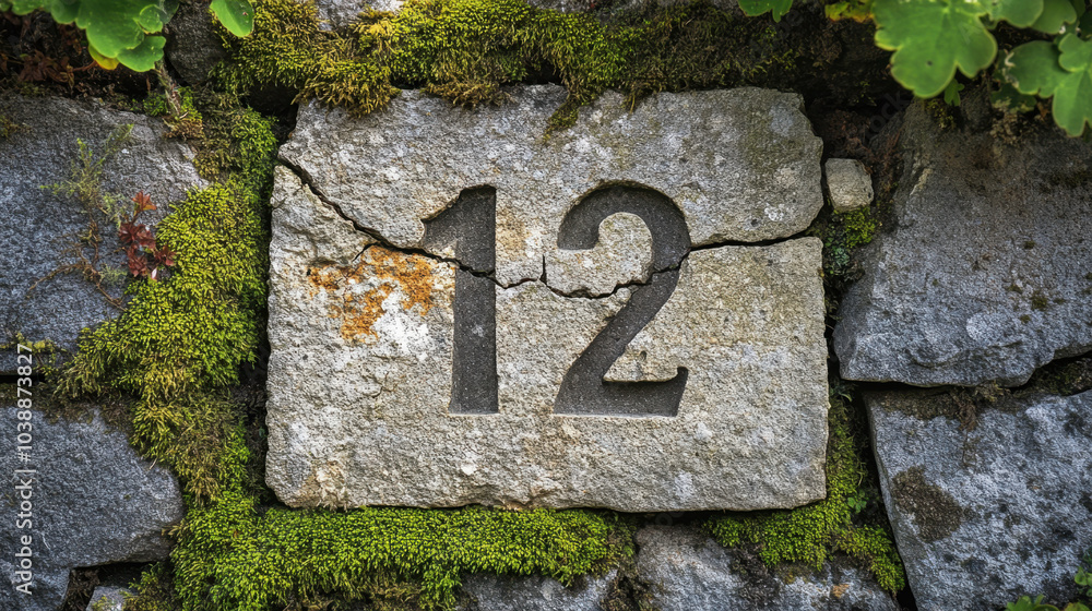 Bold Number 12 on Vibrant Colorful Background Bold Number 12 on Vibrant Colorful Background