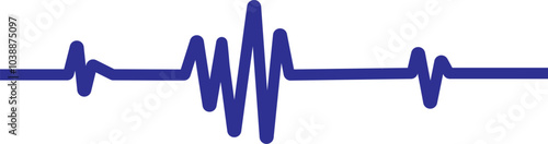 Blue heartbeat line icon on transparent white background. Emergency ekg monitoring. vector illustration