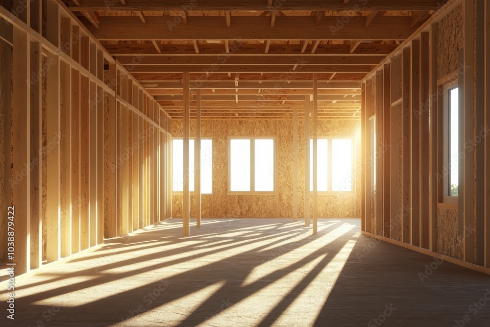 Interior of a house under construction Interior of a house under construction