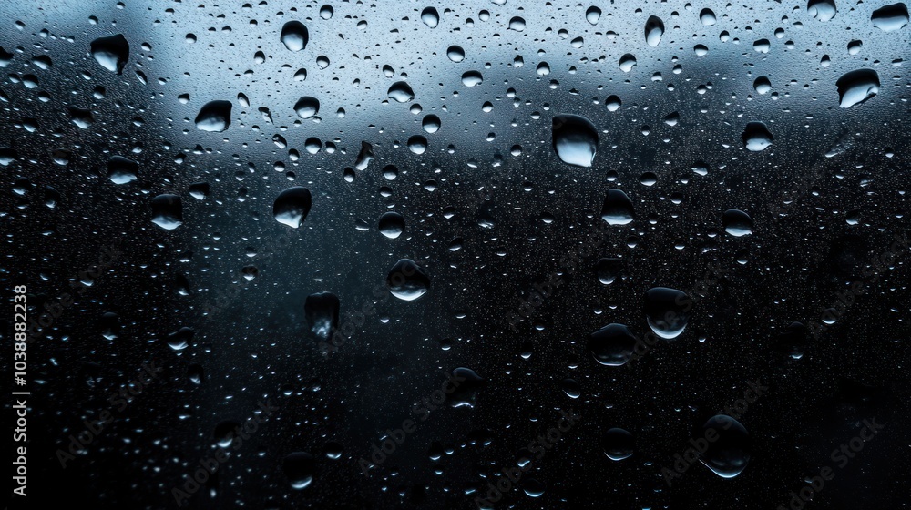 Close-up of raindrops on a window, creating a moody, atmospheric effect. Close-up of raindrops on a window, creating a moody, atmospheric effect.