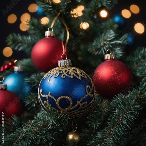 Colorful ornaments create a warm festive ambiance