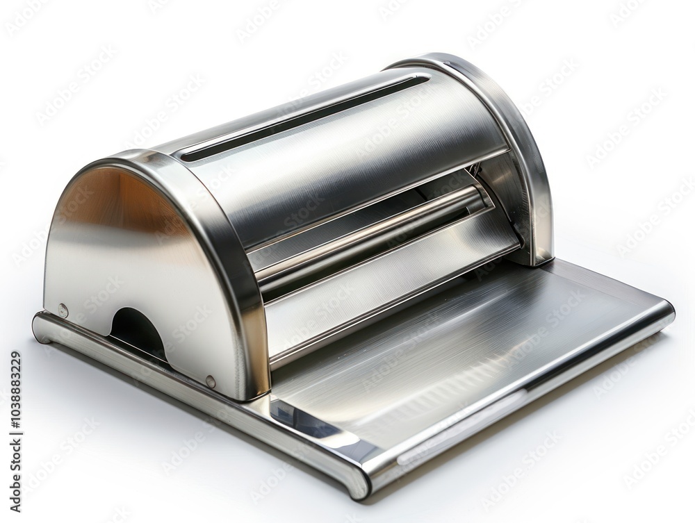 Stainless steel bread slicer isolated on white background Stainless steel bread slicer isolated on white background