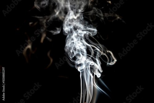 Wallpaper Mural Ethereal wisps of smoke dance against a dark backdrop, creating abstract patterns in a moment of stillness Torontodigital.ca