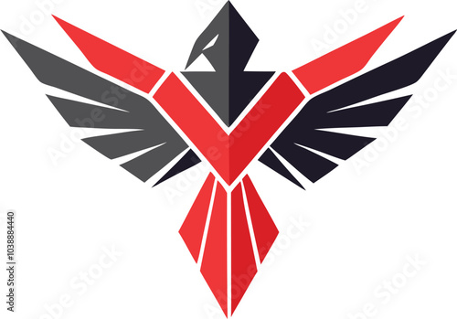 Free Download Abstract Red and Black Eagle Logo Design - GFXLoad