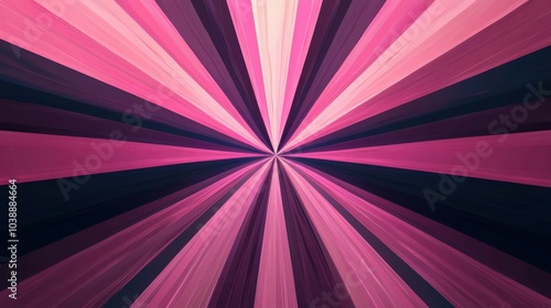 Wallpaper Mural A vibrant design featuring rays of pink, purple, and dark colors radiating towards the center. A geometric abstract display of light and texture. Torontodigital.ca