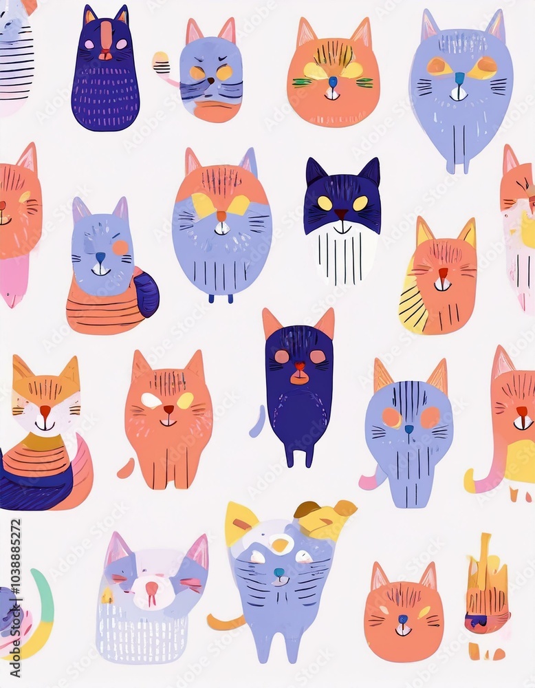 Haloween animals set kawaii doodles Haloween animals set kawaii doodles