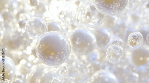 A Close Up View of Floating Bubbles in a Serene Setting