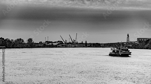 Nantes city on Loire River in west part of France close to atlantic ocean