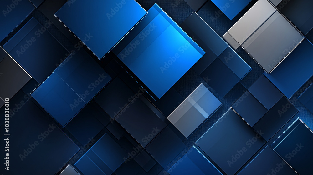 A dynamic arrangement of blue geometric shapes creating a modern abstract backdrop A dynamic arrangement of blue geometric shapes creating a modern abstract backdrop