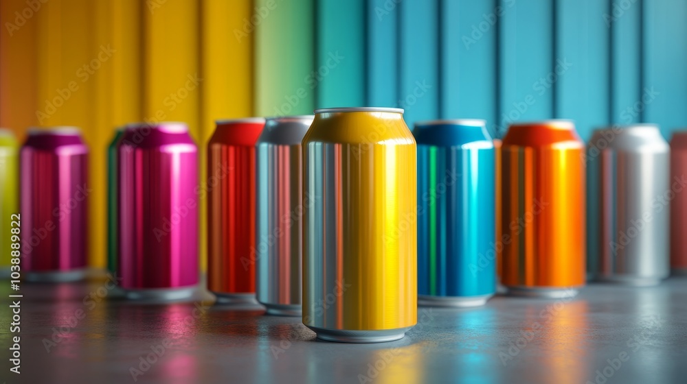 Fototapeta premium Blank aluminum soda cans