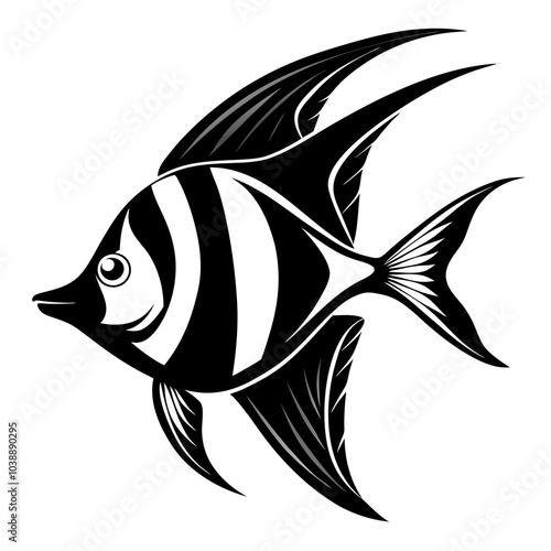 Angelfish Silhouette vector illustration