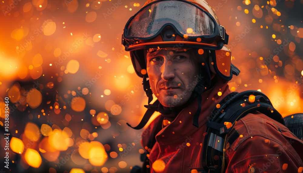Un pompier dans les flamme Un pompier dans les flamme