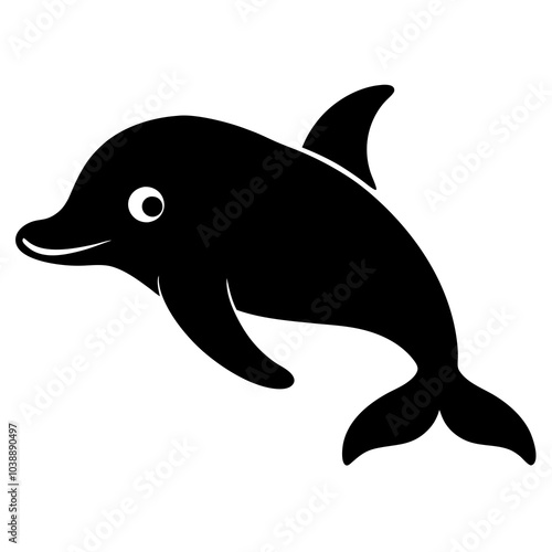 Beluga Whale Silhouette vector illustration