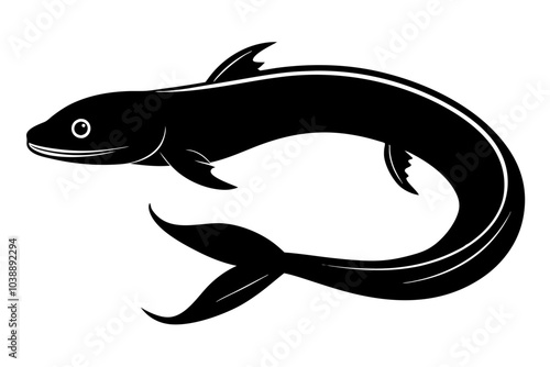 Eel Silhouette  vector illustration